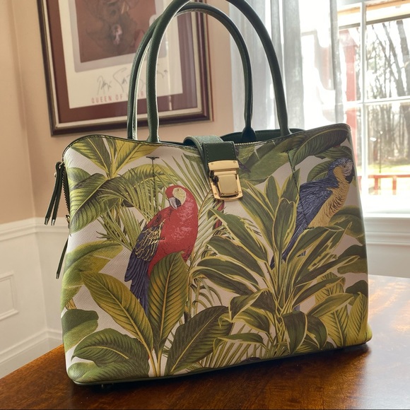 Boston Proper Handbags - Tropical Parrot Satchel Bag